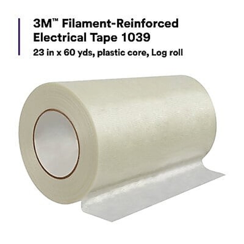 3M 1039 Polyester/Glass Filament Electrical Tape, 11/16 x 60 yd x 7 Mil,  White